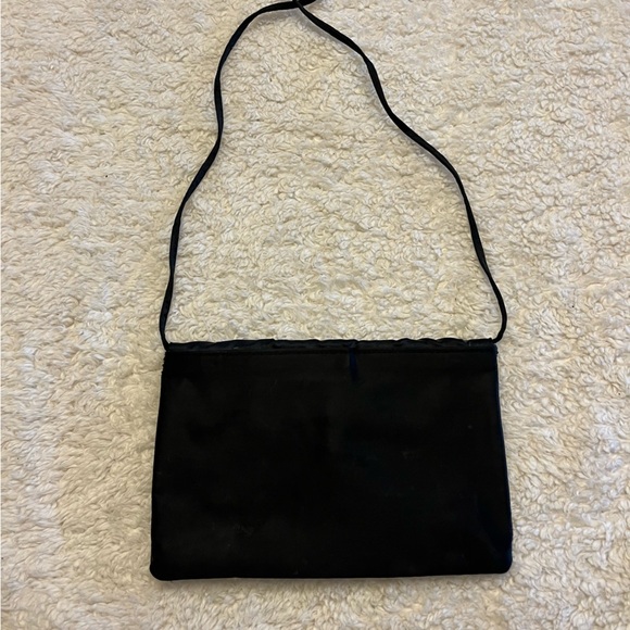 Black clutch/shoulder bag w/sparkle detail - Picture 5 of 7